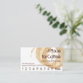 コーヒー汚れのロゴの飲み物の穿孔器の英雄 ロイヤリティカード (スタンド正面)