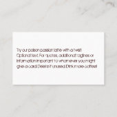 コーヒー汚れのロゴの飲み物の穿孔器の英雄 ロイヤリティカード (裏面)