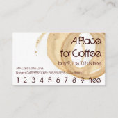 コーヒー汚れのロゴの飲み物の穿孔器の英雄 ロイヤリティカード (正面)