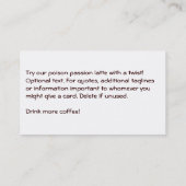 コーヒー汚れのロゴの飲み物の穿孔器Liorah ロイヤリティカード (裏面)