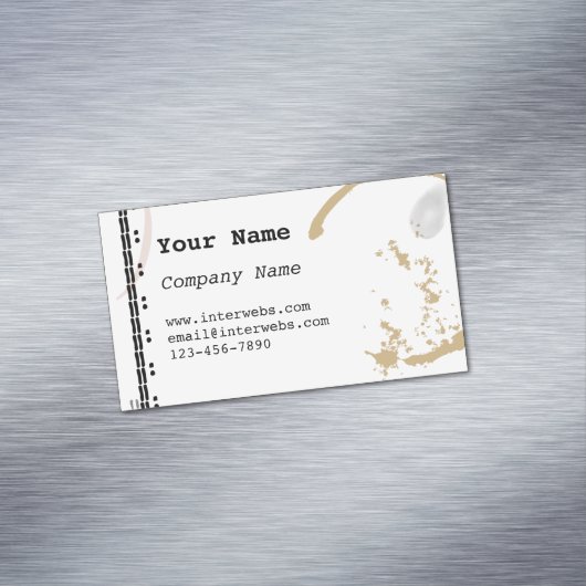 コーヒー汚れ型カスタム磁気名刺 マグネット名刺 (インサイチュ)