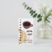 コーヒー汚れ/コップのジャワ小屋 名刺 (スタンド正面)