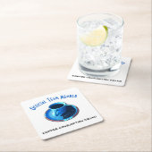 コーヒー消費スクワッドブルーカップソーサーカスタム スクエアペーパーコースター (インサイチュ)