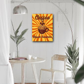 コーヒー液体日照レトロポスター – ヴィンテージコーヒー キャンバスプリント