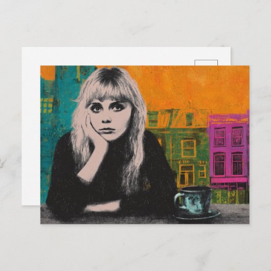 コーヒー混合媒カラフル体の人 ポストカード (正面/裏面)