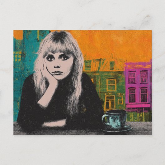 コーヒー混合媒カラフル体の人 ポストカード (正面)