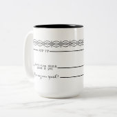 コーヒー測定ライン今朝を話すことができます ツートーンマグカップ (正面左)