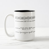 コーヒー測定ライン今朝を話すことができます ツートーンマグカップ (左)