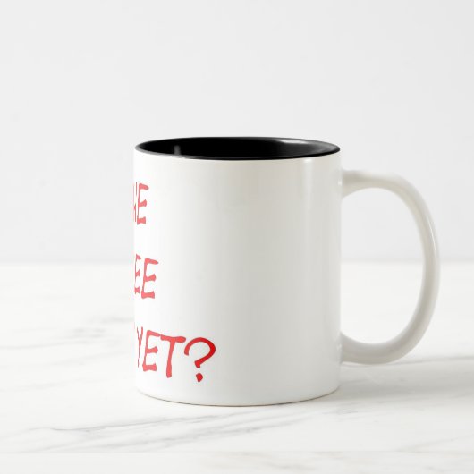 コーヒー準備ができた赤 ツートーンマグカップ (右)