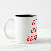 コーヒー準備ができた赤 ツートーンマグカップ (左)