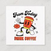 コーヒー漫画レトロ-3 スクエア名刺 (正面)