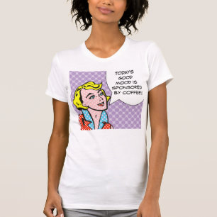 コーヒー漫画本のTシャツによって後援されるよい気分 Tシャツ