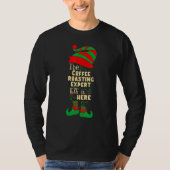 コーヒー焙煎専門家小妖精や小人クリスマスマッチングファミン Tシャツ (正面)
