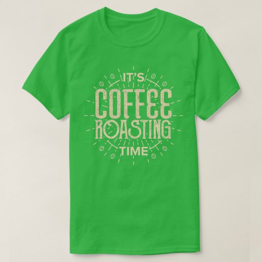 コーヒー焙煎機およびそのコーヒー焙煎時間 Tシャツ (デザイン正面)