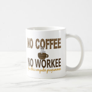 コーヒー無しWorkeeのコンピュータ・プログラマー無し コーヒーマグカップ
