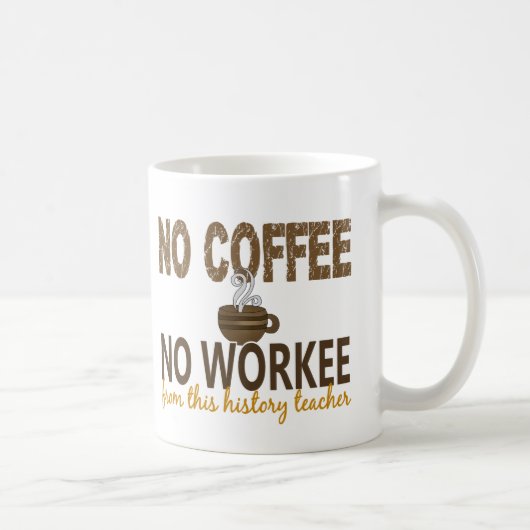 コーヒー無しWorkeeの歴史の先生無し コーヒーマグカップ (右)