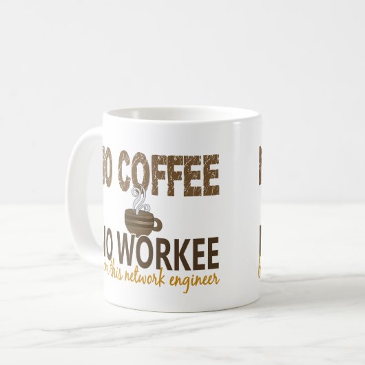 コーヒー無しWorkeeネットワークエンジニア無し コーヒーマグカップ (正面左)