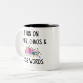 コーヒー無秩序は単語罵り、 ツートーンマグカップ (正面左)