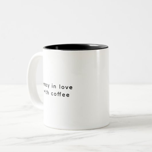 コーヒー熱狂するの皮肉に気がおもしろい付く ツートーンマグカップ (正面左)