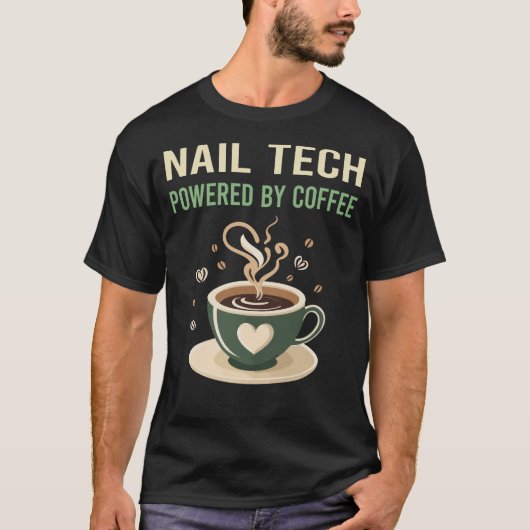 コーヒー爪、 ネイル技術 Tシャツ (正面)