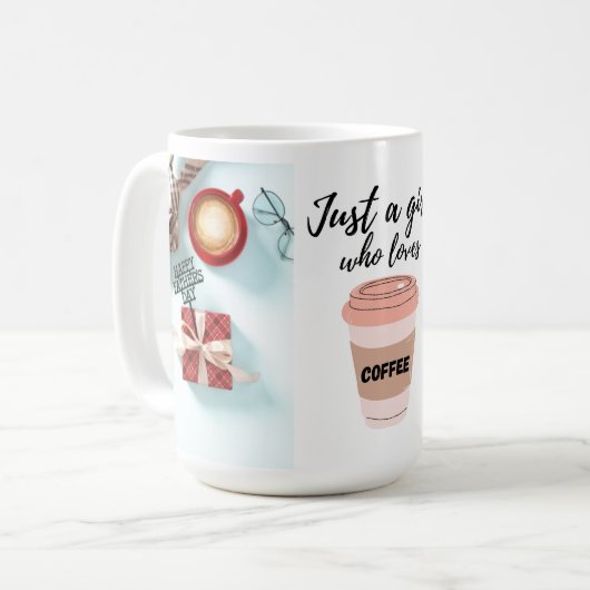 コーヒー父親の日のマグカップを愛する女の子 コーヒーマグカップ (正面左)