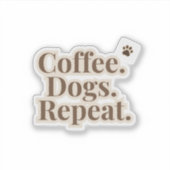 コーヒー犬リピートステッカー | 犬好きコーヒー シール (正面)