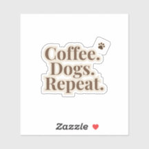 コーヒー犬リピートステッカー | 犬好きコーヒー