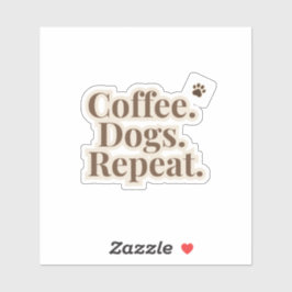 コーヒー犬リピートステッカー | 犬好きコーヒー シール