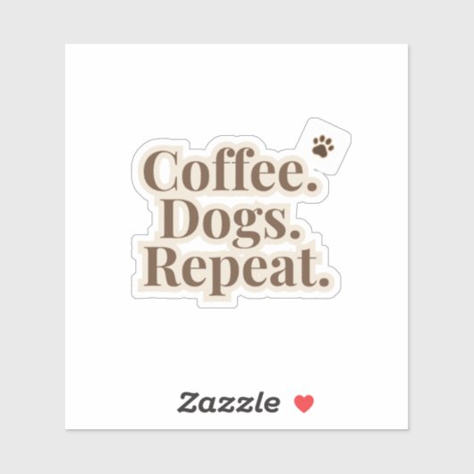 コーヒー犬リピートステッカー | 犬好きコーヒー シール (シート)