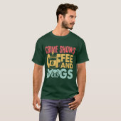 コーヒー犬 犯罪ショー おもしろ コーヒー犬好き fu tシャツ (正面フル)