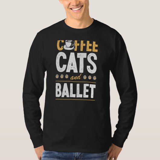 コーヒー猫とバレエダンスインストラクター猫1 Tシャツ (正面)