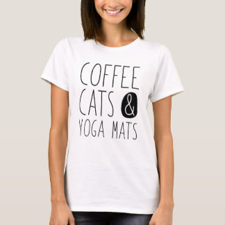 コーヒー猫とヨガマット Tシャツ