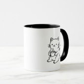 コーヒー猫に支えられて マグカップ (正面右)