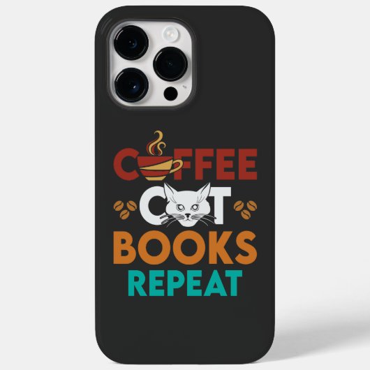 コーヒー猫の本が繰り返すコーヒー読の猫好き Case-Mate iPhoneケース (裏面)