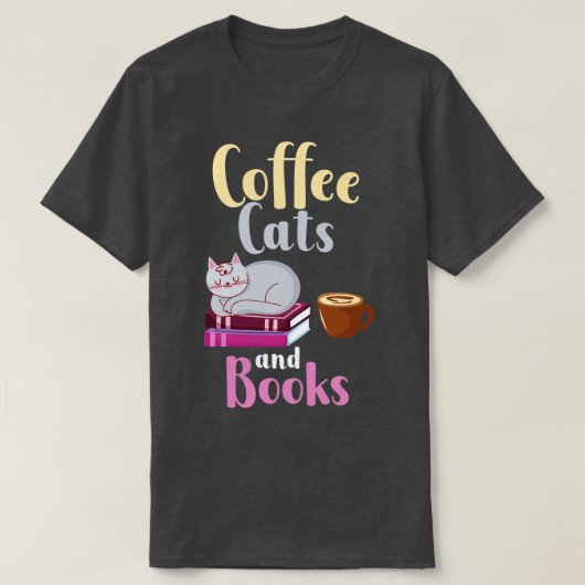 コーヒー猫の本1 Tシャツ (デザイン正面)