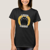 コーヒー猫ユーモア Tシャツ (正面)