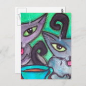 コーヒー猫 ポストカード (正面/裏面)