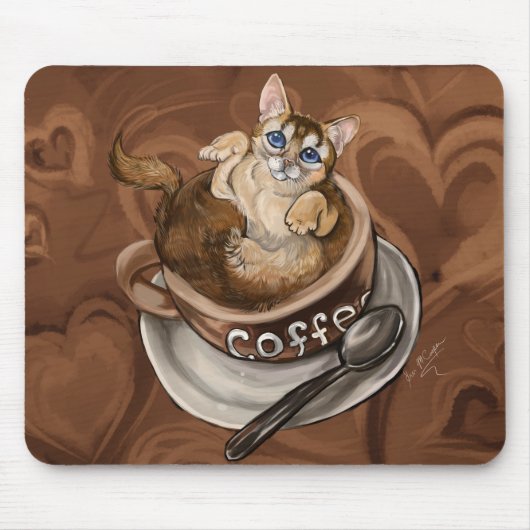 コーヒー猫 マウスパッド (正面)