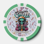 コーヒー目当てで来ました ポーカーチップ (正面)