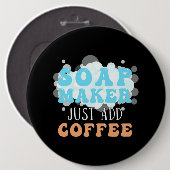 コーヒー石鹸を作るだけ石鹸メーカー 缶バッジ (正面&裏面)