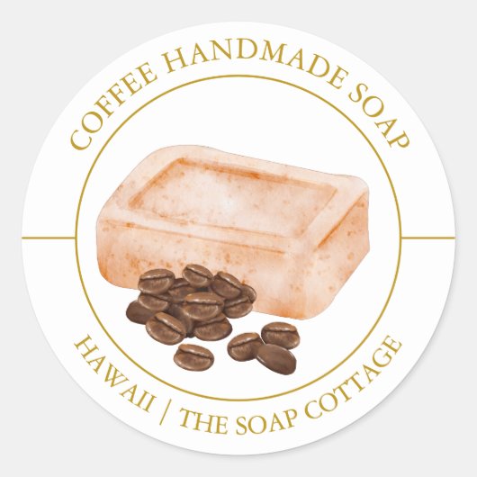 コーヒー石鹸ラベル ラウンドシール (正面)