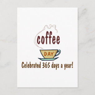 コーヒー祝日365日年 ポストカード