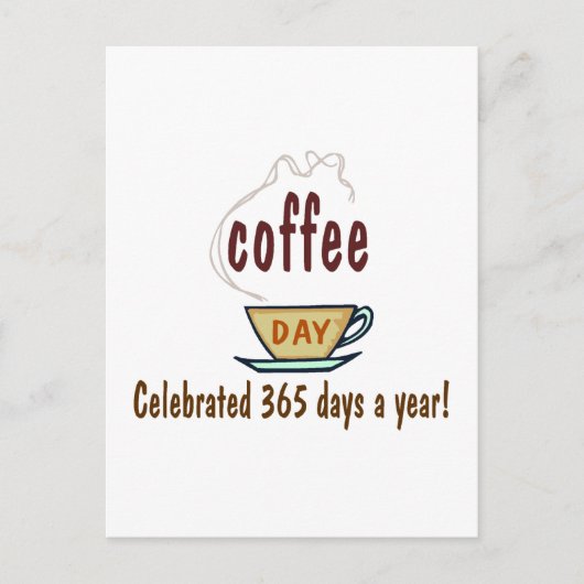 コーヒー祝日365日年 ポストカード (正面)