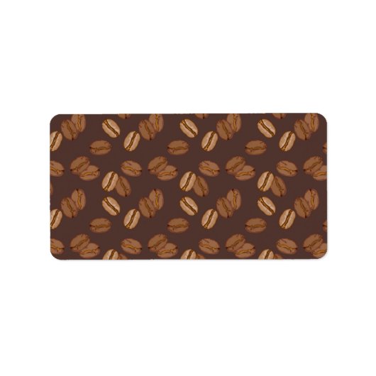 コーヒー粒ビーンズ暗褐色カフェイン ラベル (正面)