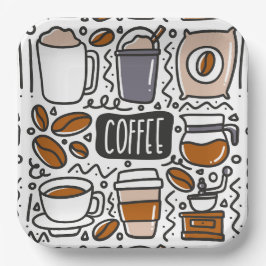 コーヒー紙皿, カフェラテ エスプレッソ パーティー ペーパープレート