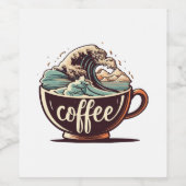 コーヒー素晴らしの波 ワインラベル (シングルラベル)