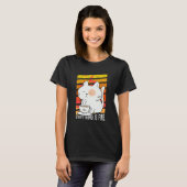コーヒー素晴らしのPosを飲む猫 Tシャツ (正面フル)