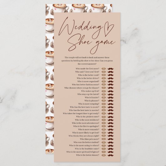 コーヒー結婚シューゲームブライダルシャワー (正面/裏面)