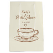 コーヒー結婚式の引き出物 | ブライダルシャワー抱き枕 ミディアムペーパーバッグ (裏面)