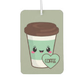 コーヒー絵文字恋人 カーエアーフレッシュナー (正面)